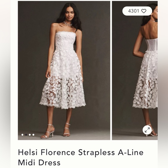Helsi | Dresses | Florence White Strapless Aline Midi Dress